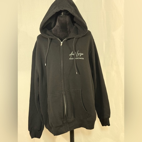 Avril Lavigne Head Above Water Hoodie XL | Tour Album Merch Black Zip Up - Picture 2 of 6